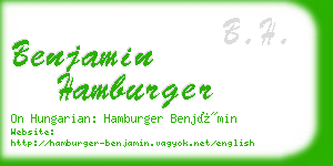 benjamin hamburger business card